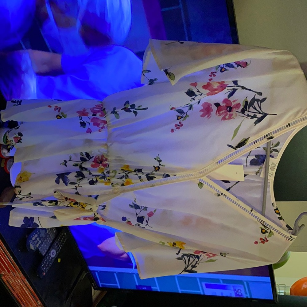 White floral blouse